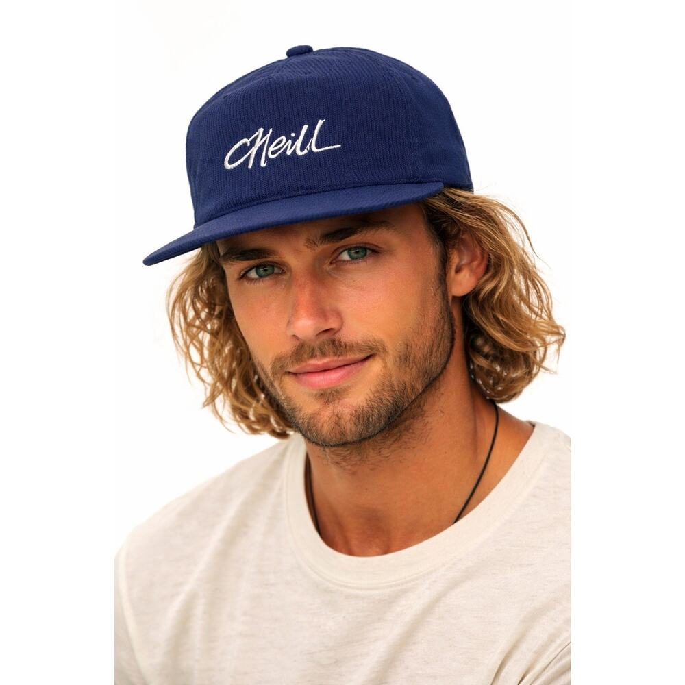 O’Neill Snapback Hat Men One Size Blue Barnacle One Script Logo Surf Cap NWT